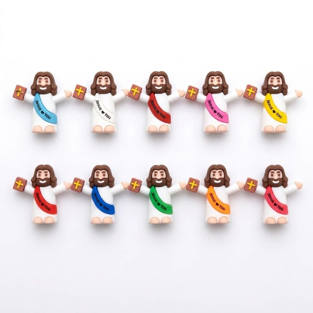 Style A: Jesus figures holding a book, in assorted sash colours